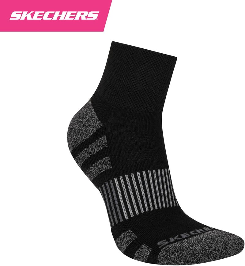 SKECHERS جوارب نسائية مجموعة العمل 8 قطع، عالية الربع، مع وسادة إضافية وتهوية شبكية - Image 5